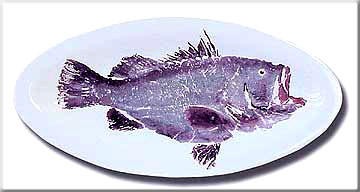 Image: Gregory Aragon Warsaw Grouper — Small Gyotaku Platter